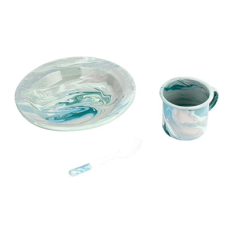 Europski set čajnika za cvjetne emajle